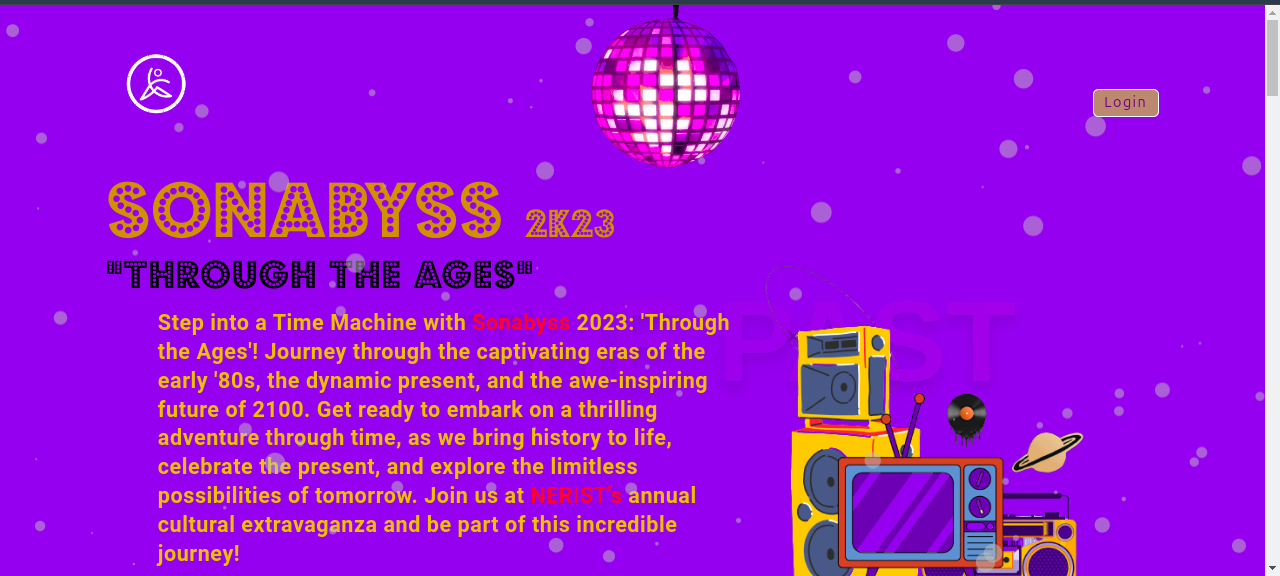 Sonabyss Website for college Cultural Fest